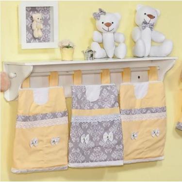 Imagem de Porta Fraldas de Varão Retrô Amarelo 03 Peças - Coleção Conforto - Hap