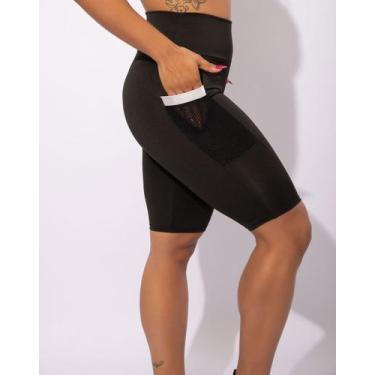Imagem de Bermuda Fitness Ciclista Academia Feminina Com Bolso F7 NEW STYLE, Bra