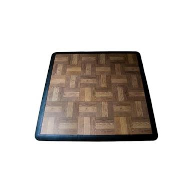 Imagem de Big Floors Kit de pista de dança modular de plástico leve intertravamento 3X3RESHICKORY (3' x 3'), nogueira, 21 peças