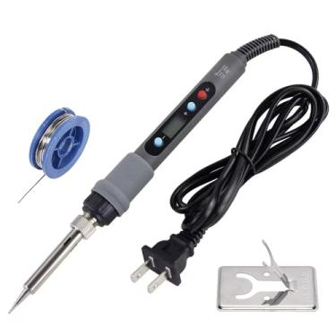 Imagem de Sumsour Ferro de solda elétrico de 80 W, visor digital LCD, temperatura ajustável, ferramentas de reparo de dessoldagem, fio de solda