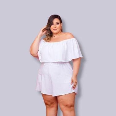 Imagem de Macaquinho Plus Size Feminino Ciganinha Soltinho 0583 - Bellucy Modas,