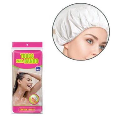 Imagem de Touca De Banho De Plastico Colors Kit Com 3 Pecas - Plast Leo