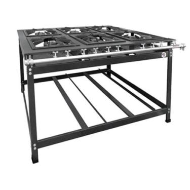 Imagem de Fogão Industrial 6 Bocas 3 Simples Luxo Baixa Pressão MR Fogões 40x40 