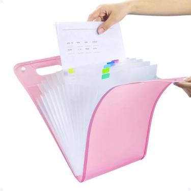 Imagem de Pasta Documentos A4 Organizadora Porta Arquivos Sanfonada - Hxt, Rosa