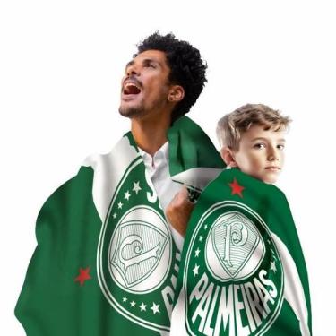 Imagem de Bandeira Sublimado em tecido jogo Palmeiras Decoração 85X55cm - Piffer