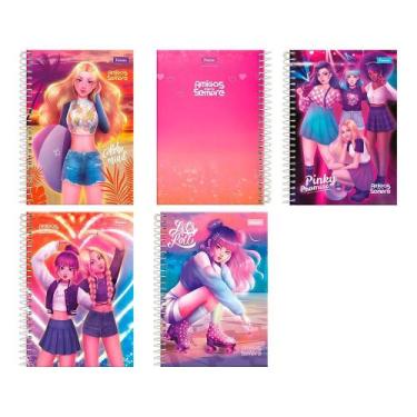 Imagem de Caderno Espiral Foroni 1/4 Capa Dura Amigas para Sempre 80 Folhas - Em