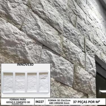Imagem de Forma Gesso 3d 4 Tijolinho Rústico 22x11cm Abs 2mm Gesso/cimento - INN