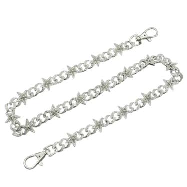 Imagem de Corrente tipo carteira jeans estrela corrente corrente corrente bolso corrente cinto corrente jeans corrente para chaveiro, hip-hop, moda gótica, corrente prata, long, Metal, Zircônia cúbica