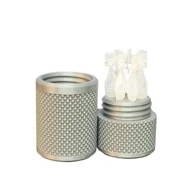 Imagem de Suporte e estojo de armazenamento para frascos de colírio - Armazene com segurança sete (7) frascos de uso único - tampa rosqueada, padrão serrilhado - mantenha os frascos seguros e organizados para