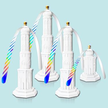 Imagem de 4 peças de ventiladores de moscas para mesas, ventilador repelente de moscas para manter as moscas longe, giratório portátil para piquenique, restaurante, festa, casa, churrasco (branco)