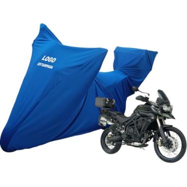 Imagem de Capa Cobrir Moto Triumph Tiger 800 Bauleto Contra Risco (Azul)