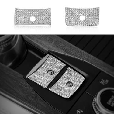 Imagem de HHLOU Acessórios Bling para Ford Explorer 2020 2021 2022 2023 2024 Freio eletrônico de cristal e adesivo automático de caixa de botão de partida/parada, peças de interior de carro, metal de cristal