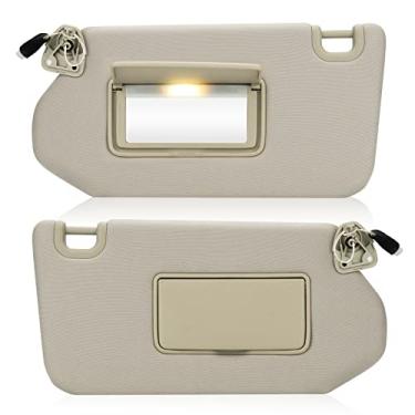 Imagem de Hurotoms Viseira solar lateral do motorista e do passageiro direito com luz para 13 14 15 16 17 18 Pathfinder/04 15 16 17 Infiniti QX60/13 Infiniti JX35, substitui 96401-9PB0A