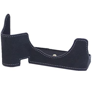 Imagem de PCTC A7iv Suporte de metal de liberação rápida em placa L, couro genuíno clássico (preto) suporte inferior para câmera apto para Sony A7iv, compatível com Sony a7m4 a7SIII alpha 1