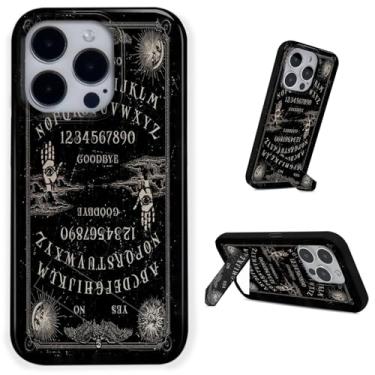 Imagem de HQUSZPT Capa compatível com iPhone 15 com suporte oculto, capa protetora antiamarelamento à prova de choque para meninas, mulheres, meninos e homens, placa Ouija