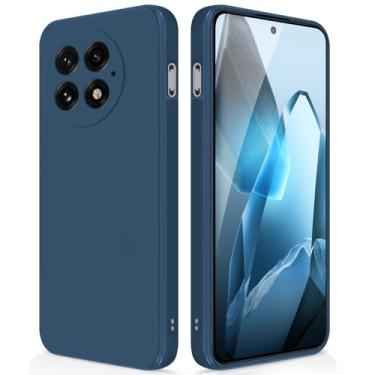 Imagem de GiiYoon Capa para OnePlus 13, capa protetora de corpo inteiro com toque suave e sedoso, case à prova de choque com forro em microfibra - Azul