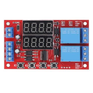 Imagem de Módulo de relé de 2 Canais Com Display LED 24V Com Proteção de Polaridade Reversa, Módulo de Temporizador de Travamento Automático de Atraso para Casa e Controle Automático