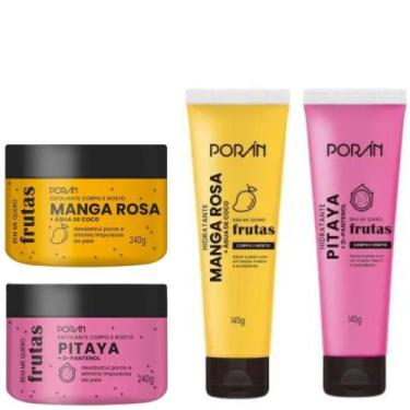 Imagem de Kit Com Hidratante  Esfoliante Manga Rosa e Pitaya Poran