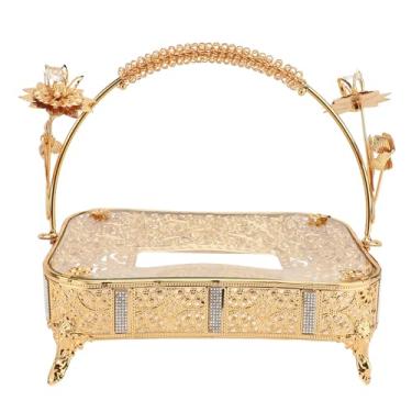 Imagem de Zerodis - Bandeja de Servir Vintage Europeia de Vidro e Metal, Ouro, para Frutas, Lanches, Bolos, Decoração, Elegante, para Festa, Chá