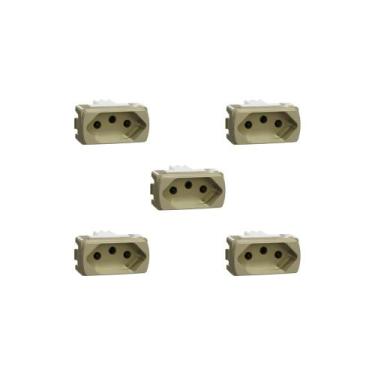 Imagem de Kit 5 Modulos Tomada 10A Miluz S3B70343 Dourado Schneider