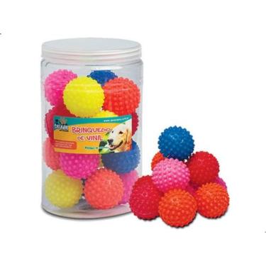 Imagem de Pote de bola vinil cravinho mini c/16 unidades - Ideal Pet