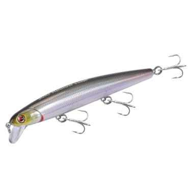 Imagem de LITTMA Iscas de pesca de surfe Califórnia Iscas de água salgada Crankbait Surf Minnow 110 - Sardinha metálica super brilhante e rosa perolado para a barriga para pesca de alabote e striper