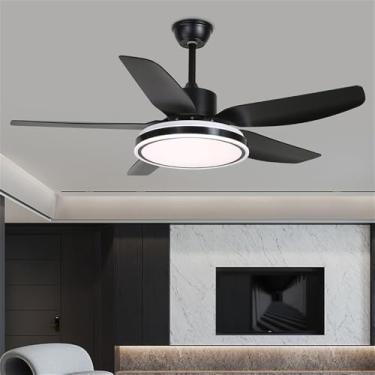 Imagem de Nórdico Moderno LED Ventilador Luz Moda Luxo Sala De Estar Restaurante Quarto Estudo Hotel Villa Ventilador De Teto Luz Remota Ventilador Elétrico (Estilo 46)