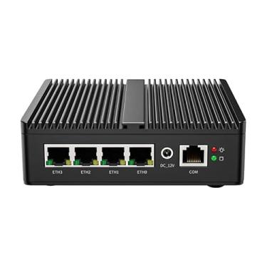 Imagem de HKUXZR Aparelho micro firewall, 4 portas LAN Inter i226-V 2,5 Gbe, Mini PC sem ventilador Celeron N150 Quad Core, suporta roteador Barebone AES-NI PC VPN HDMI/DP USB3.0 DDR5 M.2 Nvme (8GB/128GB)