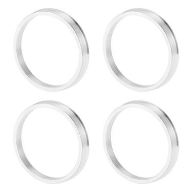 Imagem de INFINAUTO Anéis centralizados no cubo da roda do carro OD 71,1 mm para ID 64,1 mm eixo central de rodas amortecedores Hubrings liga de alumínio tom prata durável