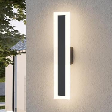 Imagem de LamQee Luminárias De Parede Externas Longas, Luminárias Modernas Para Exteriores, Iluminação De Parede Externa Linear Led Para Varanda, Pátio, Porta De Garagem, Quintal Interno, À Prova D'Água, 3000