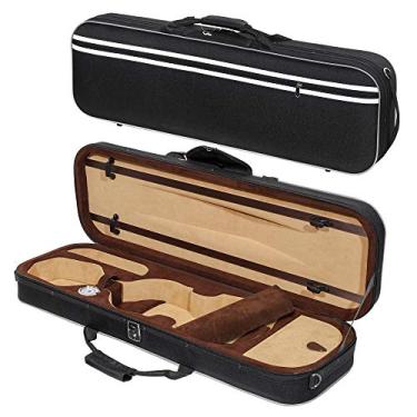 Imagem de M MI & VI Mi&Vi Nf-5001 Estojo De Viagem Superleve Para Violino De 3,3 Lb (Tamanho 3/4) Com Faixas De Segurança Refletivas, Higrômetro, Alças De Ombro Ajustáveis, Capa Rígida, Espuma De Alta Densida
