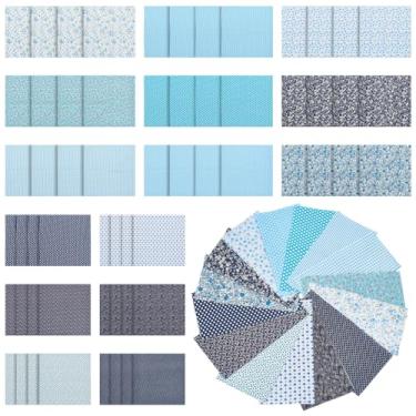 Imagem de FREEBLOSS Pacote de quadrados de tecido floral de algodão 60 peças para costura acolchoada, tecido pré-cortado, tecido de bolo, para acolchoar, tecido floral, suprimentos para patchwork, esquema de