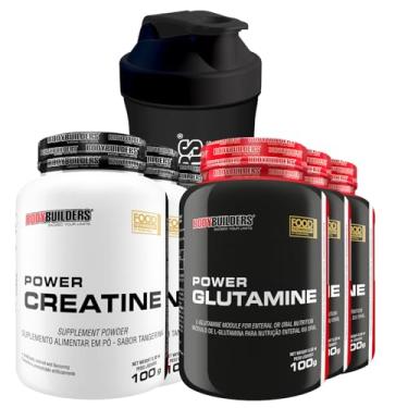 Imagem de Kit 3x Power Creatina 100g + 3x Power Glutamina 100g + Coqueteleira - Bodybuilders