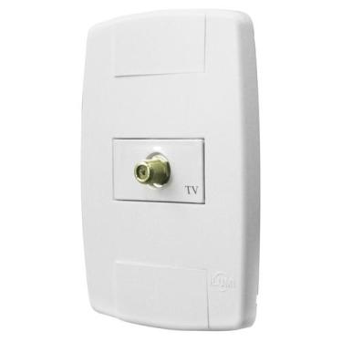 Imagem de Conjunto Espelho 4x2 com Tomada para Antena de TV Horizontal Linha LEV