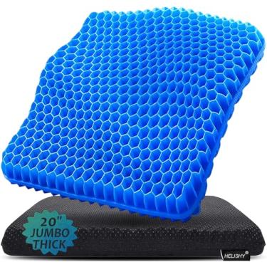 Imagem de Almofada de assento de gel de 50,8 cm para ficar sentado por muito tempo (Jumbo e espessa) – Almofada para cadeira de escritório – Almofada de assento de cadeira de rodas para úlceras de pressão –