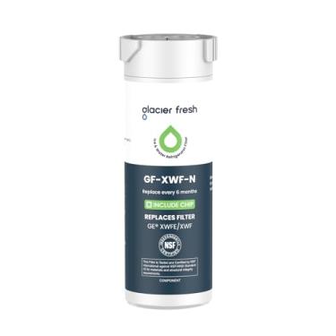 Imagem de GLACIER FRESH Filtro de água compatível com XWFE (CHIP embutido), substituição para GE XWFE, XWF filtro de água de geladeira NSF/ANSI 42 Pacote de 1