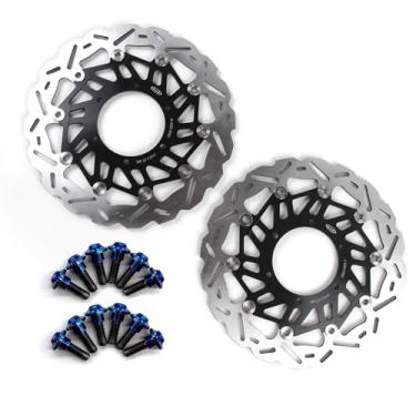 Imagem de Discos de freio dianteiros flutuantes com parafusos de montagem para Suzuki GSXR 1000 GSXR1000R 2017-2023 ABS inclui, GSX-R1000A GSX-R1000Z 2018-2023, acessórios de substituição de motocicleta