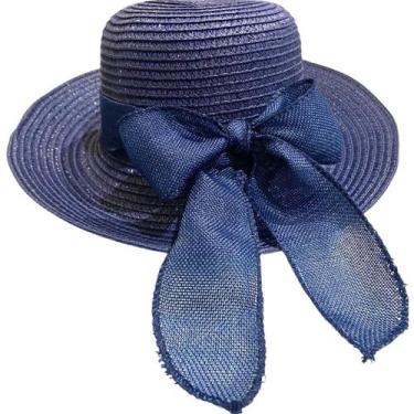 Imagem de Chapéu de Palha Sintética Feminino Dobrável com Laço Decorativo, Estil