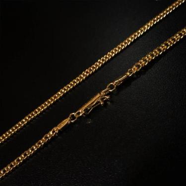 Imagem de Corrente Grumet Dupla 3mm Fecho Lagosta  9,3g Banhada A Ouro 18K - KEF