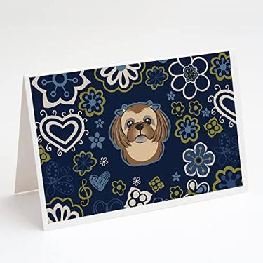 Imagem de Caroline's Treasures BB5100GCA7P Cartões de felicitações Shih Tzu marrom chocolate e envelopes pacote com 8, 7 x 5, multicolorido