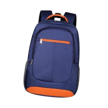 Imagem de simhoa Bolsa de tênis saco de laptop mochila bolsa de armazenamento de engrenagem back mack bolso lateral da mochila para squash badminton caminhada ao ar, Laranja Azul Escura