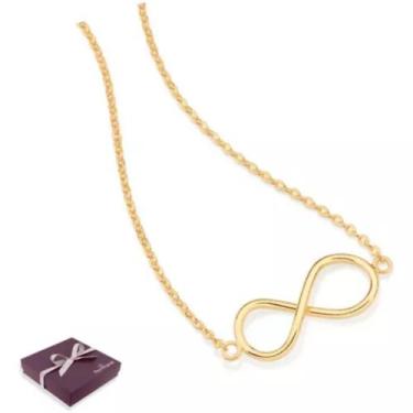 Imagem de Infinito Rommanel Colar Com Pingente Feminino Banhado A Ouro 18k Lindo