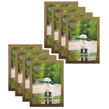 Imagem de Kit 8 Molduras Porta Retrato 20X30 Dourado - Santamaria Molduras
