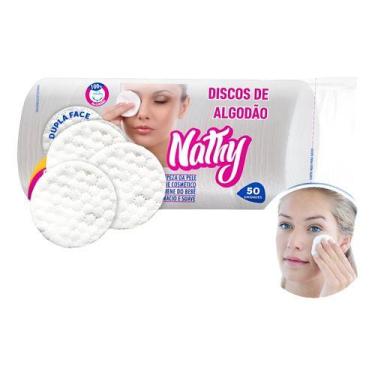 Imagem de Disco De Algodão Dupla Face Disco 50g Pacote Com 50 Discos - Nathy