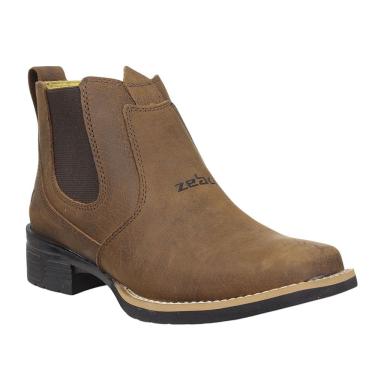 Imagem de Botina Feminina Marrom Bico Quadrado Zebu 37964