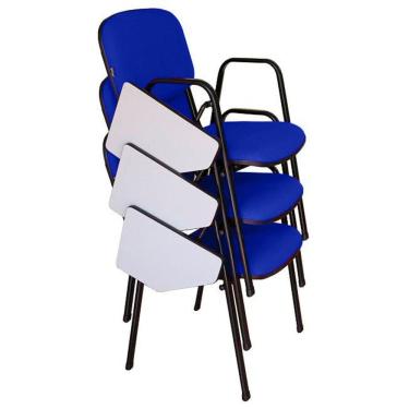 Imagem de 03 Cadeiras Escolar Universitária Linha Hotel Auditório Azul
