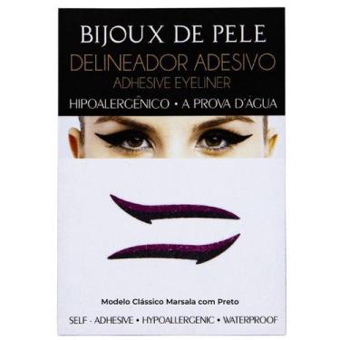 Imagem de Delineador Adesivo 1 Par Modelo Clássico Marsala com preto - BIJOUX DE