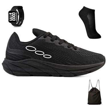 Imagem de Kit Tenis Esportivo Masculino Feminino Academia Treino Leve + Mochila Bag + Meia e Relogio