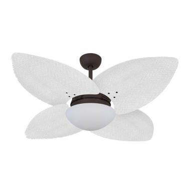 Imagem de Ventilador De Teto Kovalski Marrom Texturizado 4 Pés Palmae Branco 220V