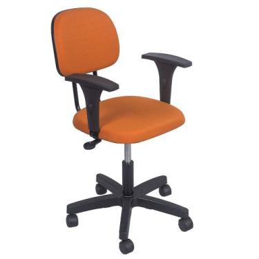 Imagem de Cadeira De Escritório Secretária Giratória Laranja Denver com braco PP